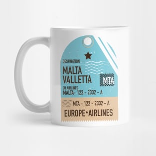 Malta Valletta Plane ticket Mug